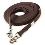 PetTec Trioflex 2 m Dog Lead, Dog Sizes up to 50 kg, Training Lead, Strong Carabiner, Waterproof, Robust, Brown, Ergonomic Design – Slim Edition