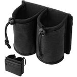 Luggage Cup Holder Travel Attachment Drinks Carrier for Drink Beverages Coffee Mugs (Linen Black) (Black)