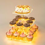 Weddingwish Pastry Stand 3 Tier Acrylic Cupcake Display Stand Cake Stand Dessert Stand Cupcake holder Pastry serving platter Candy Bar Party Décor Wedding Birthday Holidays，Christmas