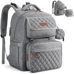 Maelstrom Diaper Bag Backpack,29L-45L Expandable Large Baby Bag for 2 Kids/Twins, with Removable Cross Body Bottle Bag for Mom/Dad,Stylish Nappy Bag Gift for Boys/Girl-Mothers Day Gifts-Elegant Grey