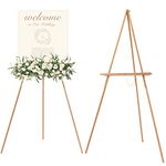 MEEDEN Beech Wood Display Wedding Easel Stand, Max Height 64'' Holds Up to 40"/11lb, Wooden Display Tripod for Wedding Sign, Poster, A-Frame Artist Floor Easel for Painting, Canvas, Show, Presenting