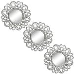 Small Round Mirrors for Wall Decor Set of 3 - Great Home Accessories for Bedroom, Living Room & Dinning Room (M005)