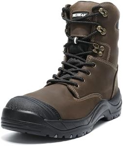 VULTREAK Steel Toe Work Boots for Men and Women, S3 Certified Safety Boots with Lace-Up Design, Waterproof, Anti-Puncture, Slip-Resistant, Ideal for Construction, Outdoor, Warehouse & Industrial Use