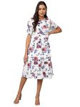 BRINNS Women White Floral Fit and Flare Dress(5XL)