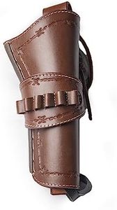 Hulara Leather Cowboy Holster with Ammo Loops .45 Auto.45 ACP and .44 Cal. Western Holster fit 4" to 6" Western Gun Belts Holster 45 Revolver