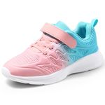 Harvest Land Kids Running Tennis Shoes Breathable Athletic Lightweight Non-Slip Walking Sport Sneakers for Girls and Boys,Gradient Pink, 1 Little Kid