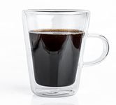 Sipologie Verre Double Wall Glass Coffee Mug – Vacuum Insulated Clear Heat Resistant Borosilicate Glass Tea Cup with Handle – Perfect for Coffee, Cappuccino, Tea, Soup 200ml