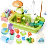 deAO Kitchen Play Sink with Running