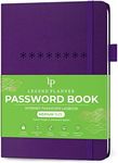 Legend Planner Password Book with Alphabetical tabs. Internet Address Keeper Logbook. Journal for Website Logins, Medium 5.3x7.7" (Purple)