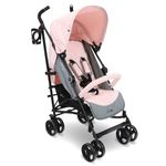 My Babiie MB02 Stroller - from Birth to 4 Years (22kg), Lightweight & Compact Umbrella Fold, Travel Buggy for Toddlers, Pushchair includes Cup Holder and Rain Cover - Pink & Grey