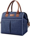 Lunch Bag for Women & Men, Insulated Lunch Box Cooler Tote Bags, Adult Reusable Lunch Boxes with Water Resistant for Work, Travel and Picnic (Blue)