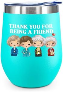 ATHAND Thank You for Being a Friend Gifts Novelty Friend Gifts Golden Girls Merchandise Friendship Gifts for Women 12oz Wine Tumbler With Lid