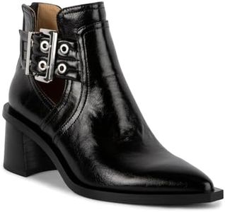 Steve Madden Women's Gatewood Ankle Boot, Black Leather, 9.5