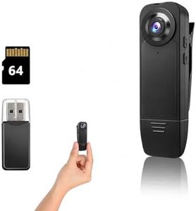 kaysunlink 1080P Mini Sports Camera with 64GB Card, Body Cam, Night Vision, 6 Hours Battery Life, Action Camera for Vlogging, Travel, Security and Work, Black