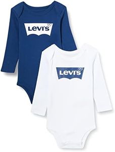 Levi's Lhn Ls 2Pk Batwing Bodysuit Set Mixte, Estate Bleu, 6-12 Mois