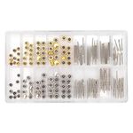 Watch Repair Kit, Watch Crown Parts, Watch Stem Extender + Crowns Accessory Repairing Replacement Tool Kit, Watch Stem and Watch Crown Spare Parts with Box