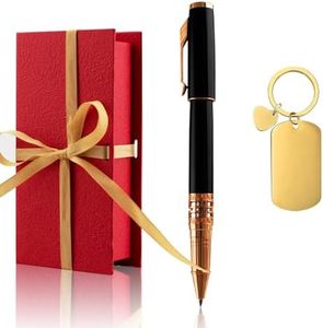 Yastar Penna aziendale personalizzata con portachiavi personalizzato, set regalo con incisione con messaggio, nomi aziendali, numero di telefono, souvenir, regalo per ufficio, colleghi, amici,
