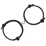 Aucuu Couple Magnetic Bracelets, 2/4 Pcs Matching Bracelet Adjustable Handmade Cord Bracelet, Ba Gua Yin Yang Bracelets Gift for Couple and Best Friends