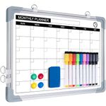 Dry Erase Whiteboard Calendar for Wall, ARCOBIS 12" x 16" Small Magnetic White Board Dry Erase Calendar, Hanging Double-Sided Monthly Planner Whiteboard for Memo, to Do List, Home, Office