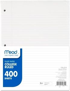 Mead Loose Leaf Paper, Filler Paper, College Ruled, 400 Sheets, 11" x 8-1/2", 3 Hole Punched, 1 Pack (170046-ECM)