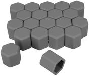 kwmobile Set of 20 Car Wheel Nuts Covers Compatible with 17 mm Wheel Nuts - Bolt Caps Hub Screw Cover - Grey