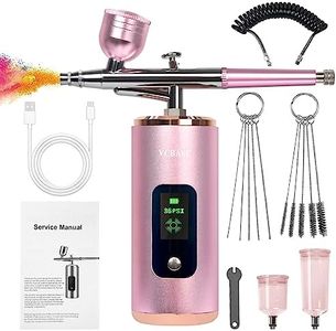 VCBAVC Airbrush Kit, 36PSI, Air Brush Kit with Air Compressor for Nails,Gun Rechargeable Handheld Cordless With 2M Hose Airbrush Paint for Makeup, Fabric Spray,Tattoo,Cake,Barber,Model,Art Kits