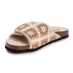 MUK LUKS Women's Gigi Crochet Sandal, Stone, 10