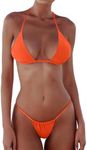 XUNYU Thong Bikini Sets for Women - Brazilian Micro String Bikinis Sexy Two Piece Swimsuit Triangle Top Halter Bathing Suits