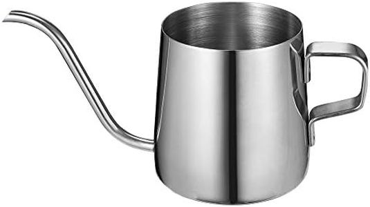 Long Narrow Spout Coffee Pot (8.7 Oz) Small Fine Stainless Pour Over Drip Coffee Pot Gooseneck Tea Kettle (Silver, 250ML)