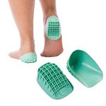 Tuli’s Heavy Duty Heel Cups (2-Pairs), Green - Pro Heel Cup Shock Absorption and Cushion Inserts for Plantar Fasciitis, Sever's Disease and Heel Pain Relief