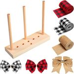 Wooden Ribbon Bow Maker with 3 Roll