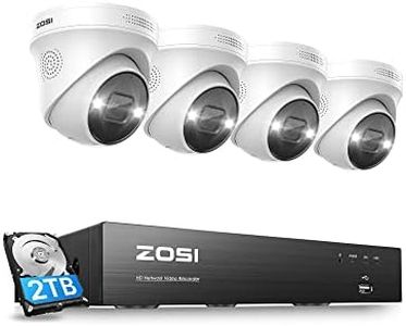 ZOSI 8CH 4K PoE Home Security Camera System Outdoor Indoor,AI Human Detection, 4pcs 8MP UHD 3840×2160p Wired Smart PoE IP Cameras, Color Night Vision, 4K 8CH CCTV NVR with 2TB HDD for 24/7 Recording