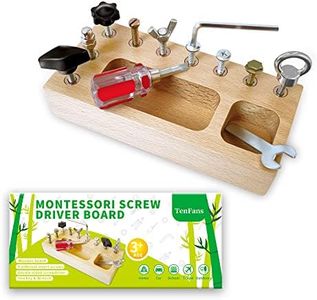 Montessori Toys for 3 4 5 Year Old, Montessori Screwdriver Board, Kids Wooden Toys, Fine Motor Skills Toys, Sensory Toys for Toddlers, Preschool Learning Toys for Toddler Travel