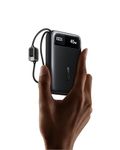 Baseus FC11 Power Bank 45W 20000mAh Portable Charger with Dual Built-in Cable, CCC Small Power Bank With Smart Display, Retractable Cable, Battery Pack for iPhone 17/16, iPad, Laptop, Samsung, Pixel