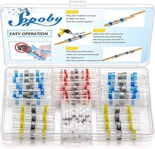 50pcs Solder Seal Wire Connector Sopoby Solder Seal Heat Shrink Butt Connectors Terminals Electrical Waterproof Insulated Marine Automotive Copper(23Red 12Blue 10White 5Yellow)