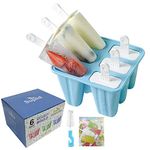 Ice Lolly Mould 6 Pieces Food Grade Silicone Popsicle Mold Easy to Remove Ice Pop Moulds - Reusable Ice Cream Mould BPA Free Ice Lolly Maker