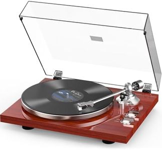 Record Player Turntables for Vinyl Record Belt-Drive Wireless Output Connectivity Phono RCA Line USB Digital to PC Recording MM Audio AT-3600L Cartridge Stylus Adjust Counterweight Classic Piano Red