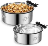 Dog Crate Bowl,2 Pack Metal Dog Water Food Bowl No Spill,Hanging Dog Bowls for Kennel,Dog Crate Water Feeder,Stainless Steel Kennel Dog Bowls Mountable for Dogs Cats Bunny Ferret Bird