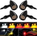 PBYMT 4PCS Motorcycle Bullet 24 LEDs Front Rear Turn Signal Light SMD Blinker Indicator Compatible for Honda Yamaha Suzuki Kawasaki Harley Sportster (Gloss Black)