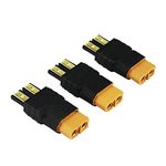 OliYin 3pcs Male TRX Traxxas to Female XT60 Connector RC Wireless Charger Adapter LiPo(Pack of 3)