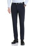 Symbol Premium Men's Slim Fit Stretch Knit Pants - Smart Casual | Flexi Waist (SP-S24-M-CT-101_Mid-Navy_34)