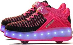 AIkuass Kids Roller Shoes- LED Sneakers with Wheels for Girls Boy Rechargeable Roller Skate Shoes Shoes Skates Gifts As Best Gift for Party Birthday Christmas Day (12.5 little kid)