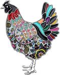 DUOWEI Enamel Chicken Brooch Animals Lapel Pin Clothes Scarf Jewelry for Women Girls (Ebony)