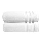 Trident Nectarsoft Towels for Bath, 100% Cotton towels, Zero Twist Yarn, 2 Large Size Bath towel set, towels for bath large size, Luxurious Soft, Extra Absorbent, 625 GSM, Plush White