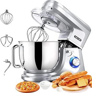 CHeflee Batidora Amasadora 1800 W Amasadora Reposteria,con 7,2 L Bol de Acero inoxidable,Amasador,Batidor,Varillas 6 Velocidades Amasadora Profesional