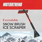 BDK Motor Trend 39" Extendable Snow Brush with Built-in Car Ice Scraper – Ergonomic 2-in-1 Snow Scraper for Car with Rotating Head, Durable Aluminium Windshield Scraper for Ice and Snow