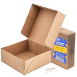 Packaging Hero 8" x 8" x 3" Corrugated Cardboard Mailing Boxes, shipping boxes, gift boxes, e-commerce boxes with free clear round stickers (Pack of 10)