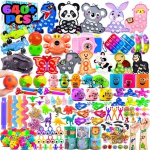 Kiss Monkey 640 PCS Prize Treasure Box Toys for Classroom, Party Favors for Kids 8-12, Fidget Toys Bulk, Goodie Bags Stuffers for Kids, Birthday Gifts, Pinata Stuffers, Carnival Prizes