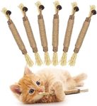 6 pcs Natural Silvervine Sticks Kitten Teething Toys,Natural Cat Teeth Nip Cleaning Teeth,Chew Catnip Chew Toys,Natural Cat Chew Toys for Indoor Cat Teeth Cleaning Kitten Teething and Stress Release