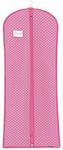 HANGERWORLD 60 Inch Pink Polka Dot Breathable Zipped Garment Dress Cover Bag Protector